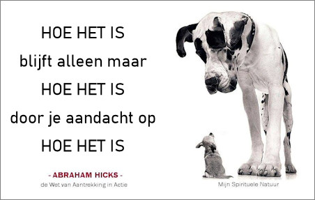 Abraham-Hicks. Door je aandacht op hoe-het-is, blijft het zoals het is.